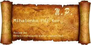 Mihalenko Péter névjegykártya